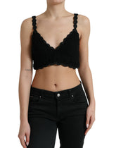 Dolce & Gabbana Black Cotton Bustier Cropped Crochet Tank Top -   -  Dolce & Gabbana.